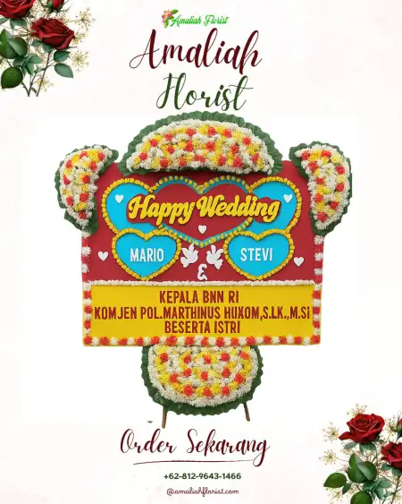Papan Bunga Pernikahan Damer